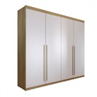 Guarda-roupa Solteiro Medina 4 Portas 3 Gavetas Nature/fendi