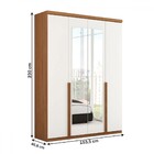 Guarda-roupa Solteiro Melbourne 4 Portas 2 Gavetas Com Espelh