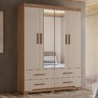 Guarda Roupa Solteiro Miami 4 Portas E 4 Gavetas Com Espelho