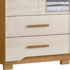 Guarda Roupa Solteiro Miami Com Espelho 4 Portas Freijó Off W