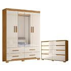 Guarda Roupa Solteiro Miami E Cômoda Georgia Freijó Off White