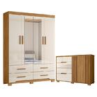 Guarda Roupa Solteiro Miami E Cômoda Texas Freijó Off White –