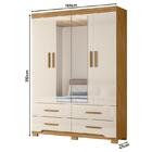 Guarda Roupa Solteiro Miami E Cômoda Texas Freijó Off White –