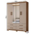 Guarda Roupa Solteiro Miami E Cômoda Vênus Com Pés Carvalho F