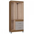 Guarda-roupa Solteiro Milão 3 Portas 2 Gavetas Castanho/off W