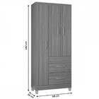 Guarda-roupa Solteiro Milão 3 Portas 2 Gavetas Castanho/off W