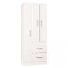 Guarda Roupa Solteiro Milão 3 Portas 2 Gavetas Poquema Branco