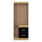 Guarda Roupa Solteiro Milão 3 Portas Damasco Preto – Poquema