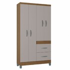 Guarda-roupa Solteiro Milão 4 Portas 2 Gavetas Castanho/off W