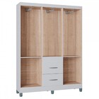 Guarda-roupa Solteiro Milão 6 Portas 2 Gavetas Branco - Poque