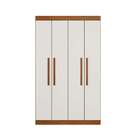 Guarda-roupa Solteiro Miranda 4 Pt Imbuia E Off White