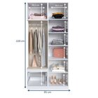 Guarda Roupa Solteiro Modulado Com Prateleiras 1 Cabideiro  B