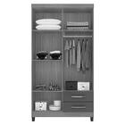 Guarda Roupa Solteiro Mogi Com Espelho 4 Portas Malbec - Inco