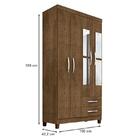 Guarda Roupa Solteiro Mogi Com Espelho 4 Portas Malbec - Inco