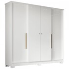 Guarda-roupa Solteiro Mônaco 4 Portas 2 Gavetas Branco - Mx M