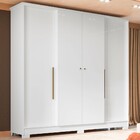 Guarda-roupa Solteiro Mônaco 4 Portas 2 Gavetas Branco - Mx M