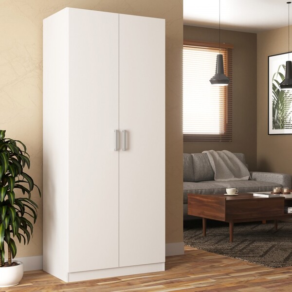 Guarda-roupa Solteiro Monarca 2 Portas Cor Branco