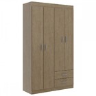 Guarda-roupa Solteiro Moscou 4 Portas 2 Gavetas Brunne - Geni