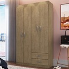 Guarda-roupa Solteiro Moscou 4 Portas 2 Gavetas Brunne - Geni