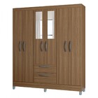 Guarda-roupa Solteiro Multi 6 Portas 2 Gavetas Com Espelho Ca