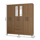 Guarda-roupa Solteiro Multi 6 Portas 2 Gavetas Com Espelho Ca