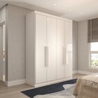 Guarda-roupa Solteiro Mykonos 4 Portas 2 Gavetas Branco - Pan