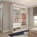 Guarda-roupa Solteiro Mykonos 4 Portas 2 Gavetas Branco - Pan