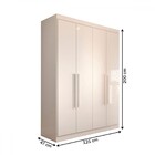 Guarda-roupa Solteiro Mykonos 4 Portas 2 Gavetas Branco - Pan
