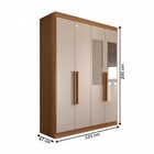 Guarda-roupa Solteiro Mykonos 4 Portas 2 Gavetas Com Espelho