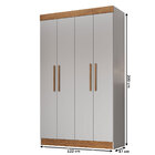 Guarda-roupa Solteiro New Recife 4 Portas 2 Gavetas Lunar Nog