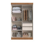 Guarda-roupa Solteiro New Recife 4 Portas 2 Gavetas Lunar Nog