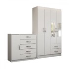 Guarda-roupa Solteiro Noah 4 Portas 2 Gavetas Com Cômoda 1 Po