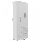 Guarda-roupa Solteiro Nobre 3 Portas 2 Gavetas Cor Branco