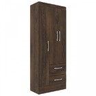 Guarda-roupa Solteiro Nobre 3 Portas 2 Gavetas Cor Cacau