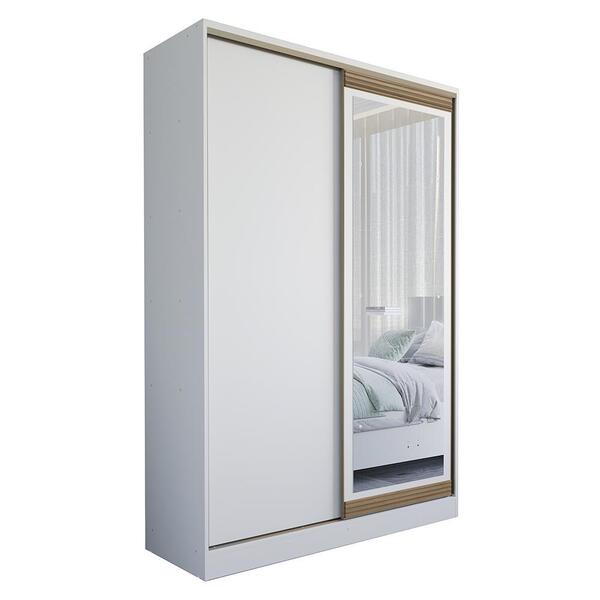 Guarda Roupa Solteiro Oásis 2 Portas Deslizante Com Espelho -