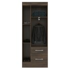 Guarda-roupa Solteiro Oceania 3 Portas 2 Gavetas Cor Cacau