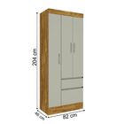 Guarda Roupa Solteiro Oregon 3 Portas 2 Gavetas Tcil Moveis I