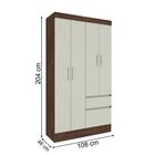 Guarda Roupa Solteiro Oregon 4 Portas 2 Gavetas Tcil Moveis C