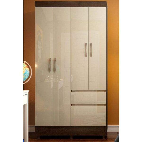 Guarda Roupa Solteiro Oregon 4 Portas 2 Gavetas Tcil Moveis C