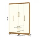 Guarda-roupa Solteiro Oregon 4 Portas 3 Gavetas Nature/champa