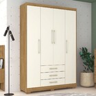 Guarda-roupa Solteiro Oregon 4 Portas 3 Gavetas Nature/champa