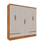 Guarda Roupa Solteiro Oregon 6 Portas Cinamomo/off White - Tc