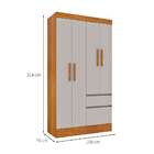 Guarda-roupa Solteiro Oregon I 4 Pt 2 Gv Cinamomo E Off White