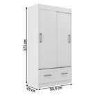 Guarda-roupa Solteiro Orlando 2 Portas 2 Gavetas Branco - Man