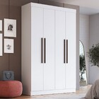 Guarda-roupa Solteiro Orlando 4 Portas 2 Gavetas Branco - Dor