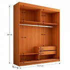 Guarda-roupa Solteiro Palhoça 2 Portas 2 Gavetas Com Espelho