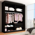 Guarda-roupa Solteiro Palhoça 2 Portas 2 Gavetas Com Espelho