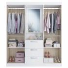 Guarda-roupa Solteiro Panamá 4 Portas 3 Gavetas Branco - Dori