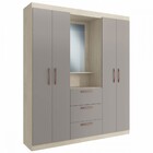 Guarda-roupa Solteiro Panamá 4 Portas 3 Gavetas Com Espelho C