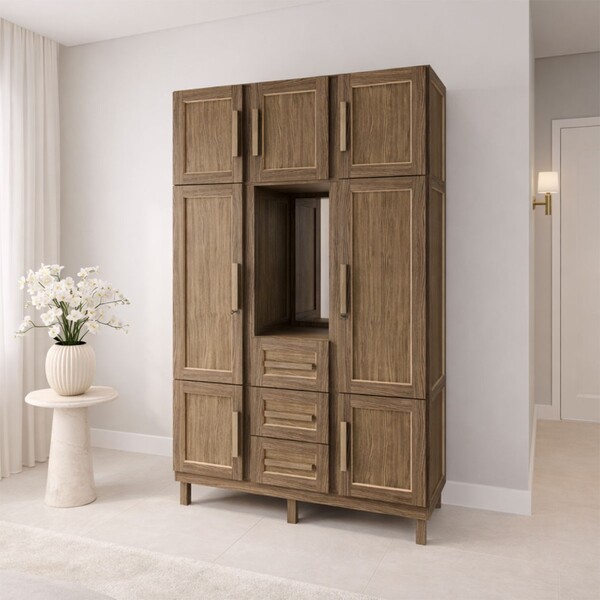 Guarda-roupa Solteiro Pará 7 Portas 3 Gavetas 4 Prateleiras C